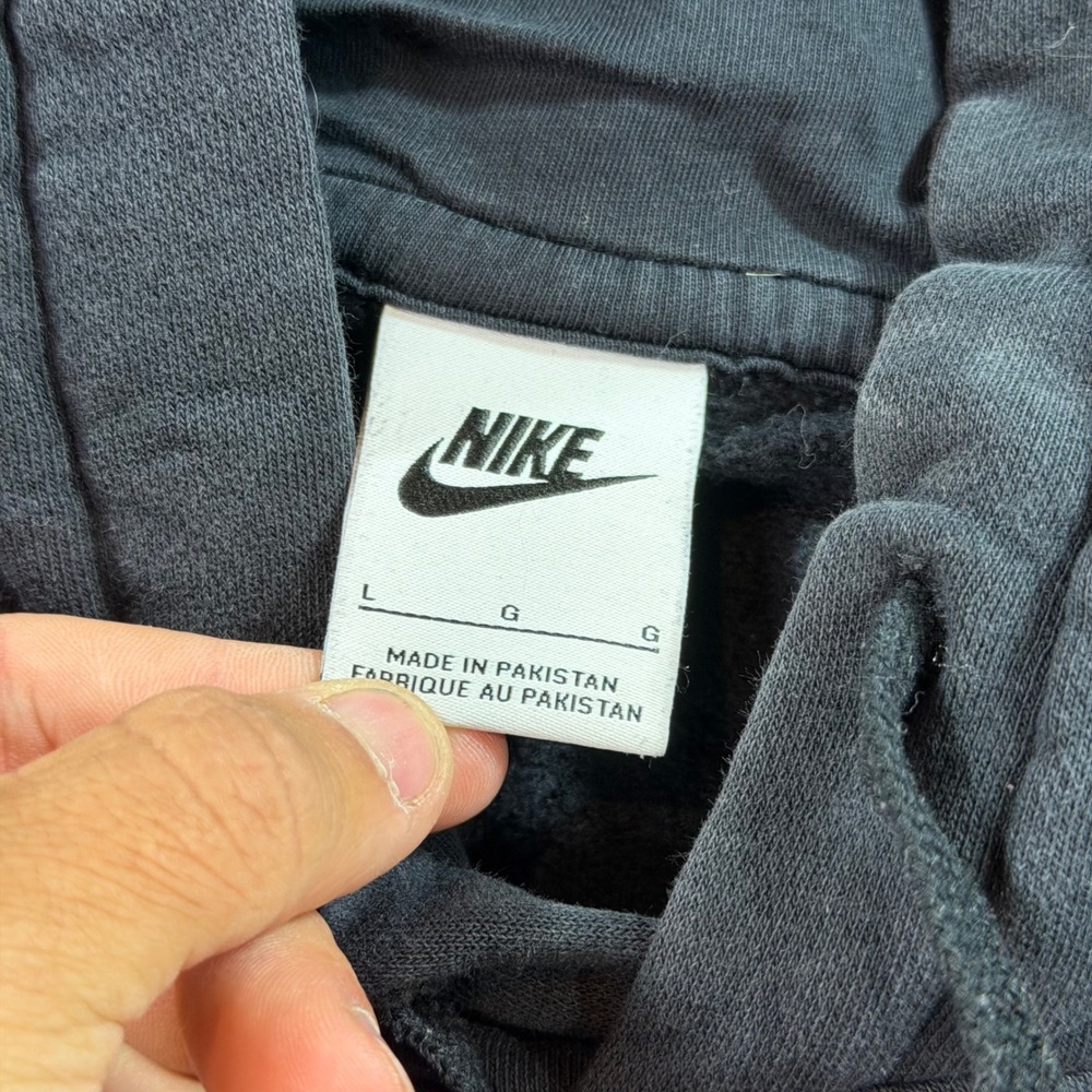 Nike Hoodie Mens Large Black Good Sportswear Club‎ Fleece Logo Pullover - Picture 6 of 8